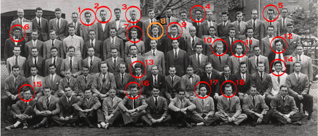 Fraternity with portraits circled